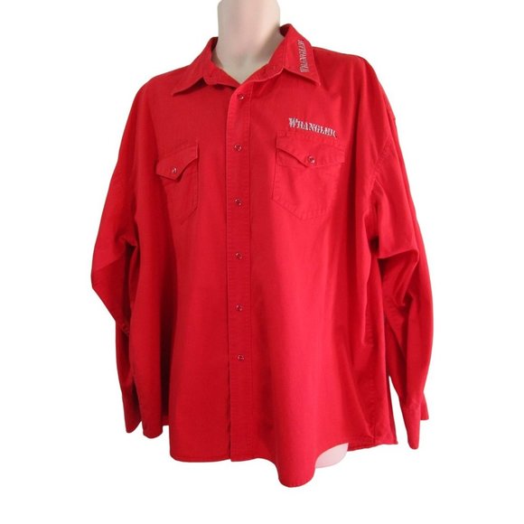 Wrangler Red Pearl Snap Silver Embroidery Vintage Western Rodeo 2XL GUC - Picture 2 of 16
